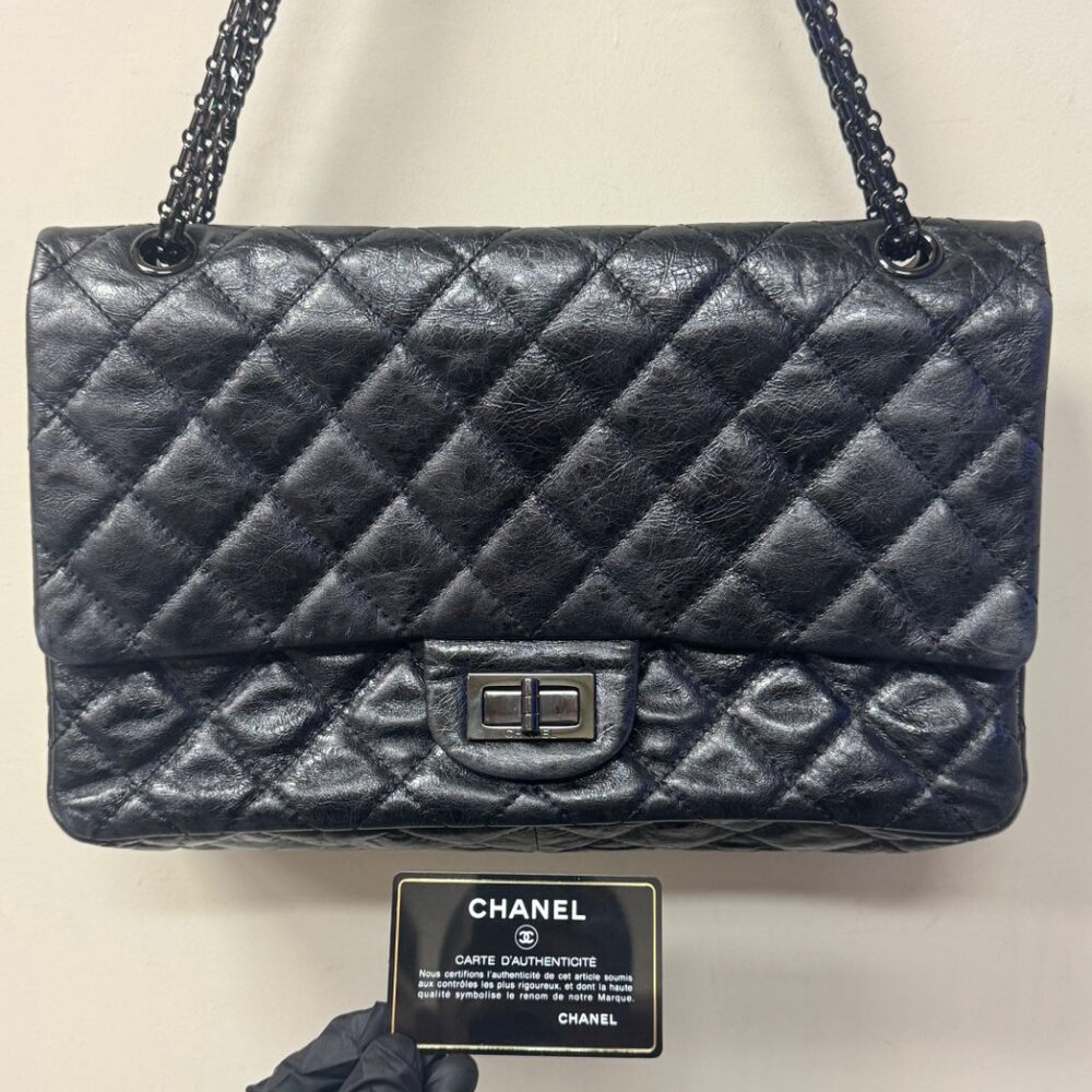 Chanel Reissue Black Quilited Large 227 Double Flap Bag